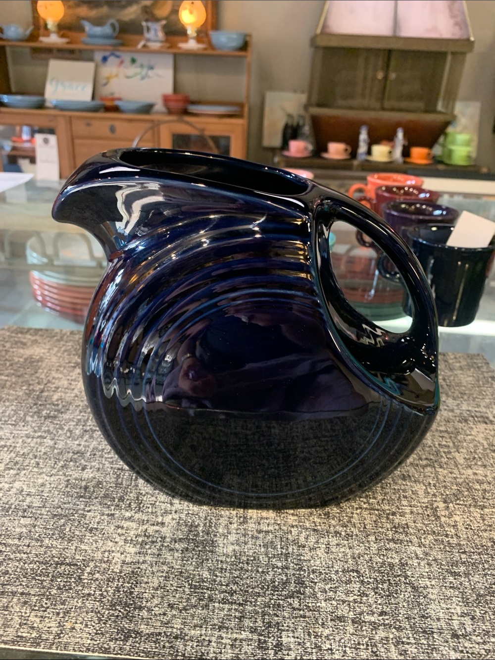 Fiesta Large Disc Pitcher Cobalt Blue Made in USA 67 oz